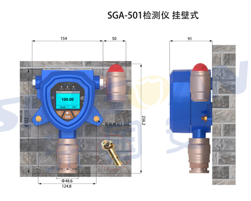 氣體檢測儀U型卡安裝圖